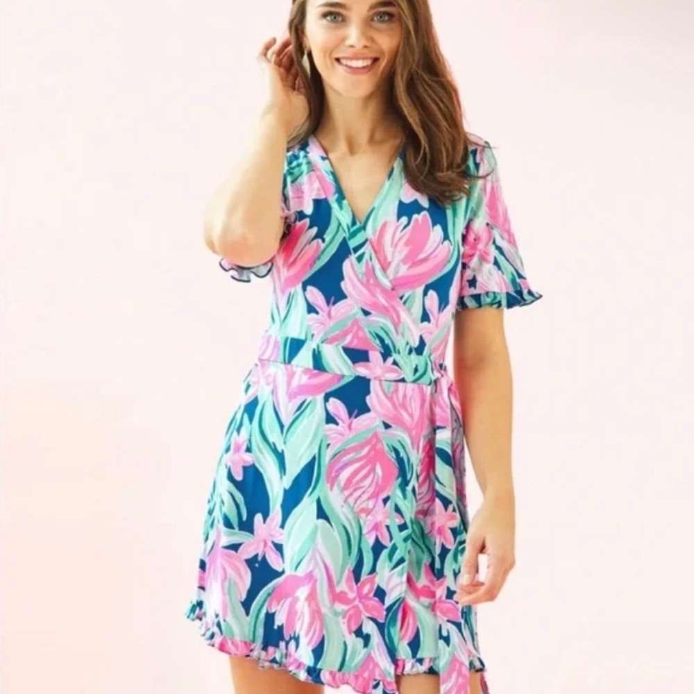Lilly Pulitzer Liddy Romper Dress Mr Peacock Blue Dream A Little Dream Size XS
